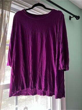 Jessica London Magenta Long Sleeve Scoop Neck Top